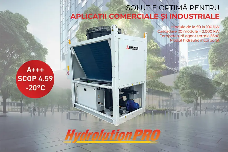 Hydrolution Pro de la Mitsubishi Heavy Industries este o pompă de căldură inverter aer-apă