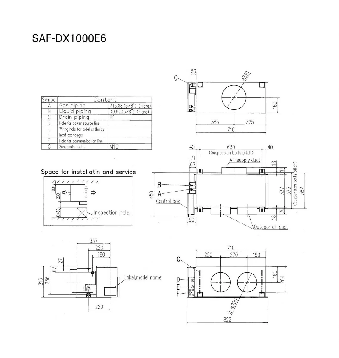 Schema tehnică SAF-DX1000E6