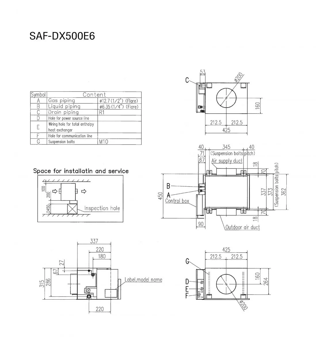 Schema tehnică SAF-DX500E6