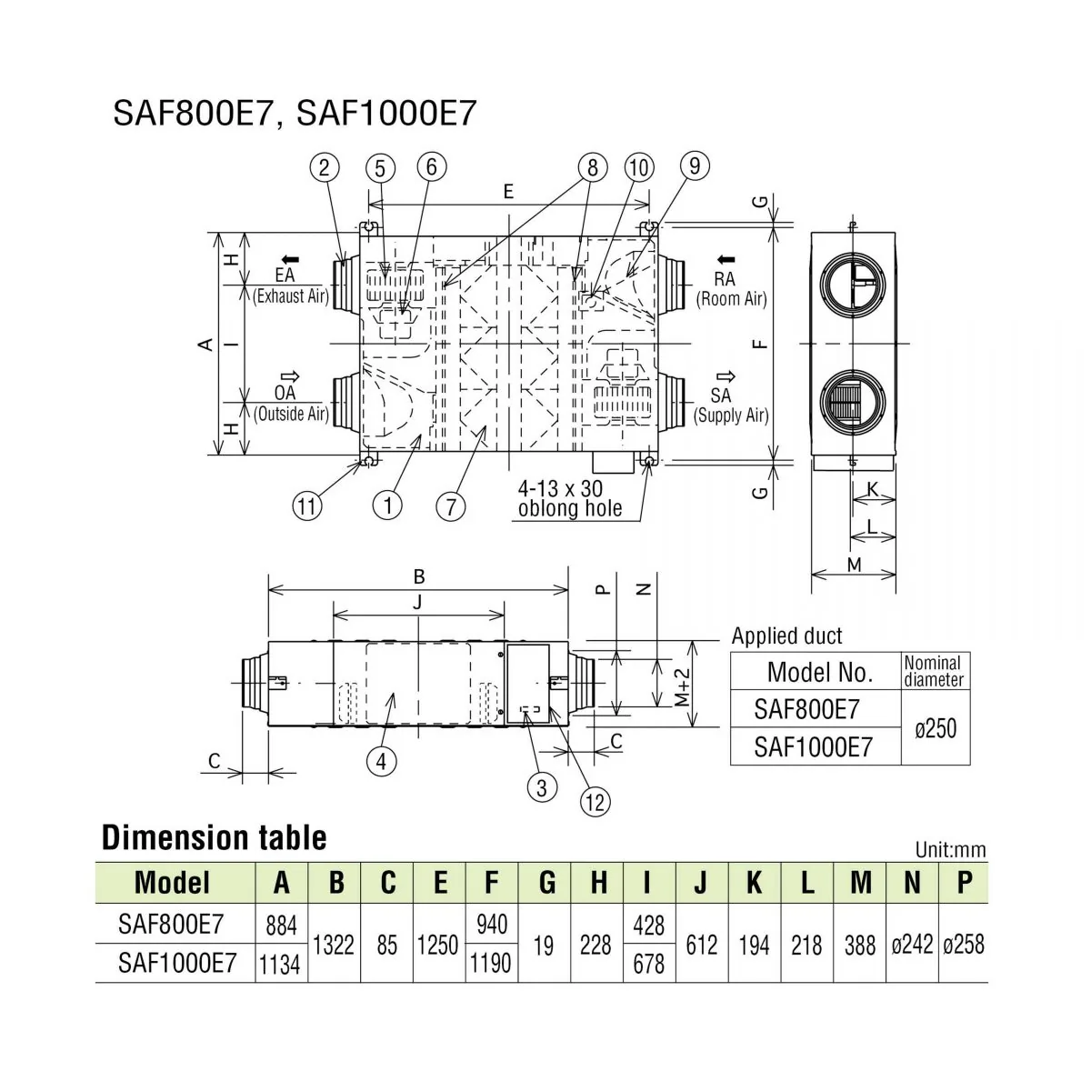 Schema tehnică SAF800E7
