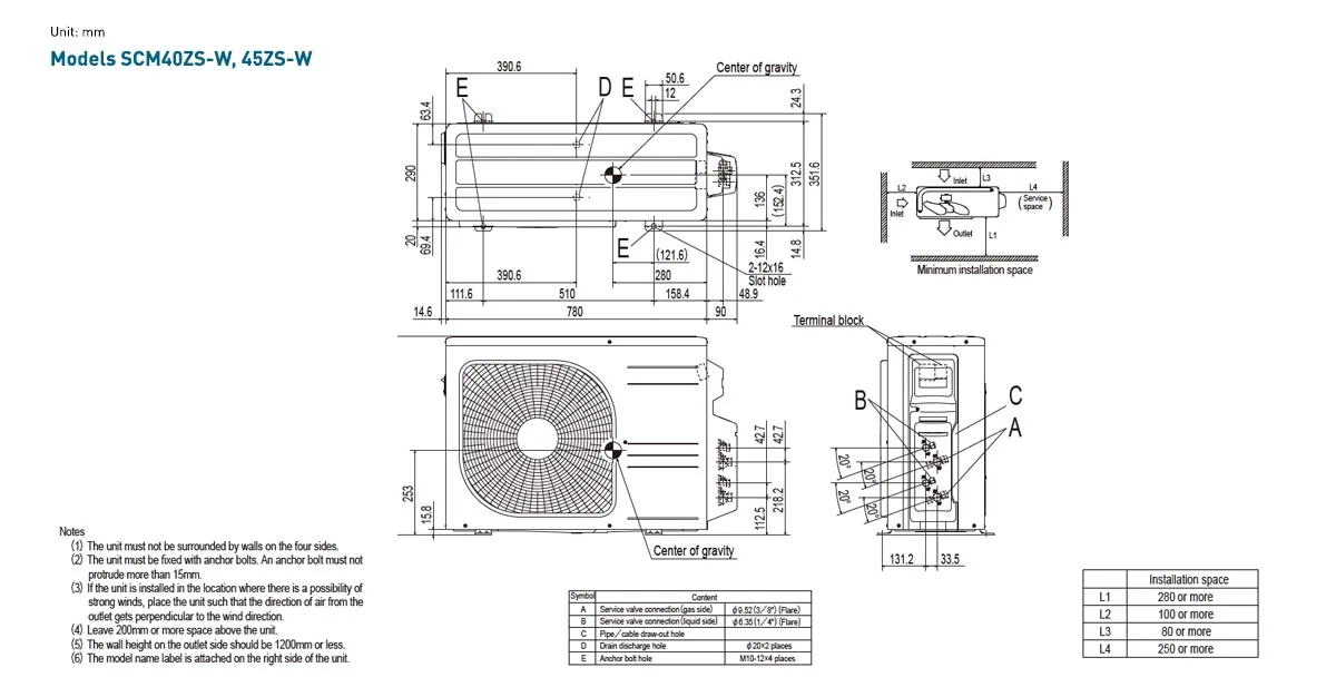 Schema tehnică SCM40ZS-W