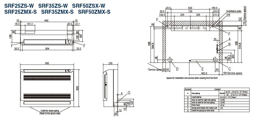 Schema tehnică SRF35ZS-W