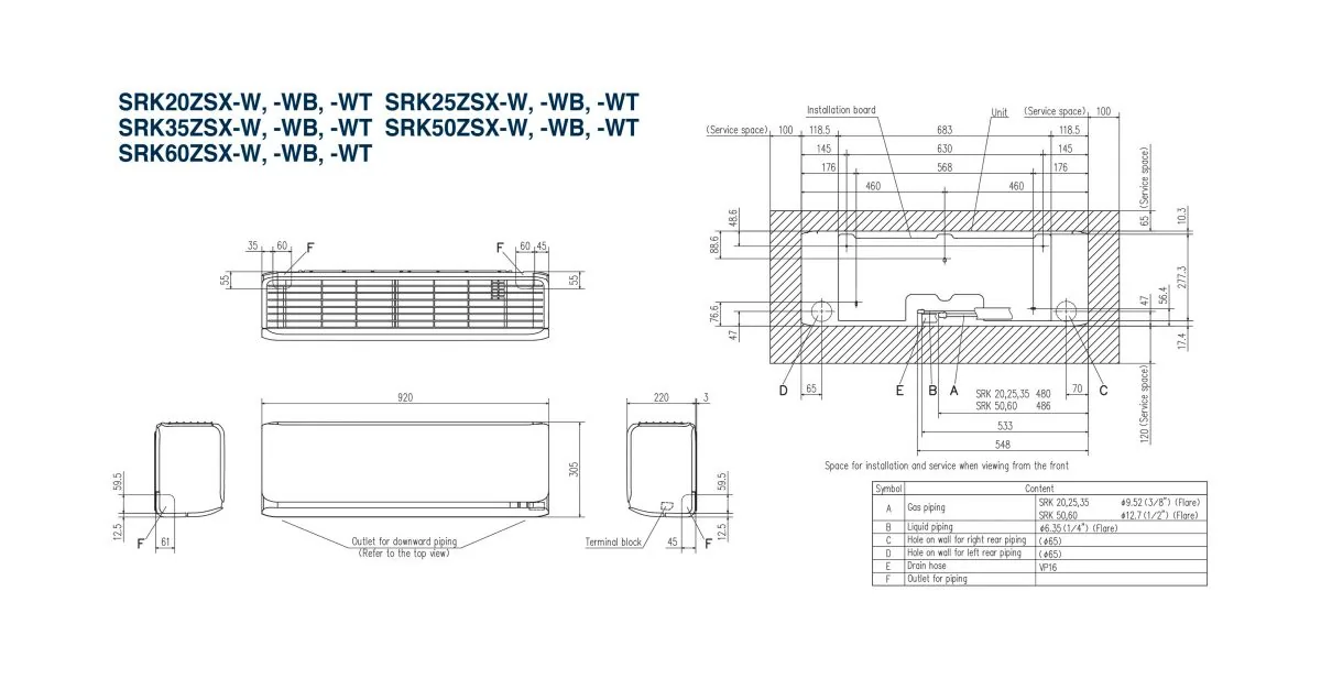 Schema tehnică SRK20ZSX-W