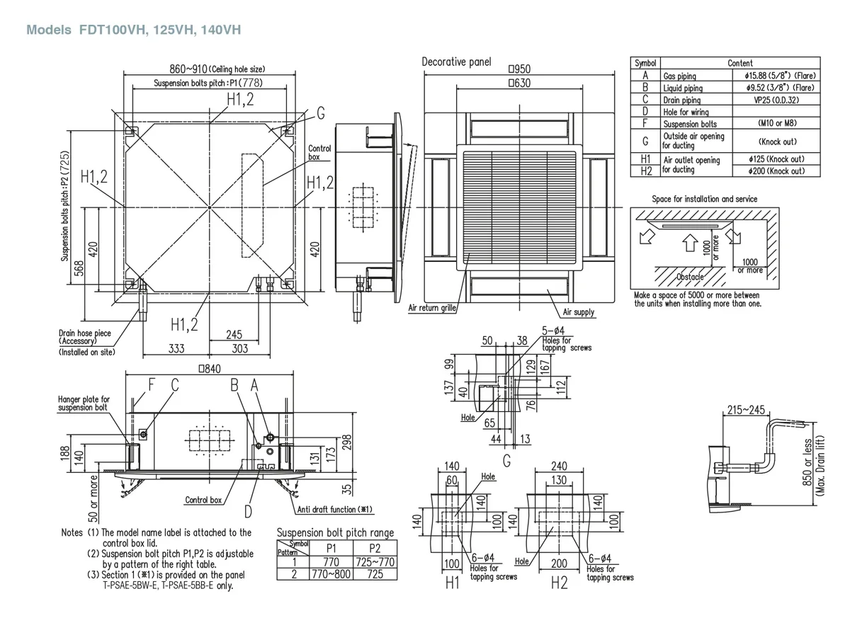 Schema tehnică FDT200VSAWPVH