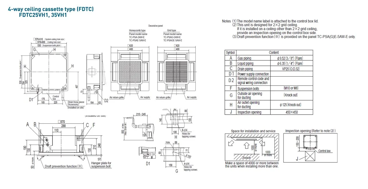 Schema tehnică FDTC25VH1 / SRC25ZS-W2