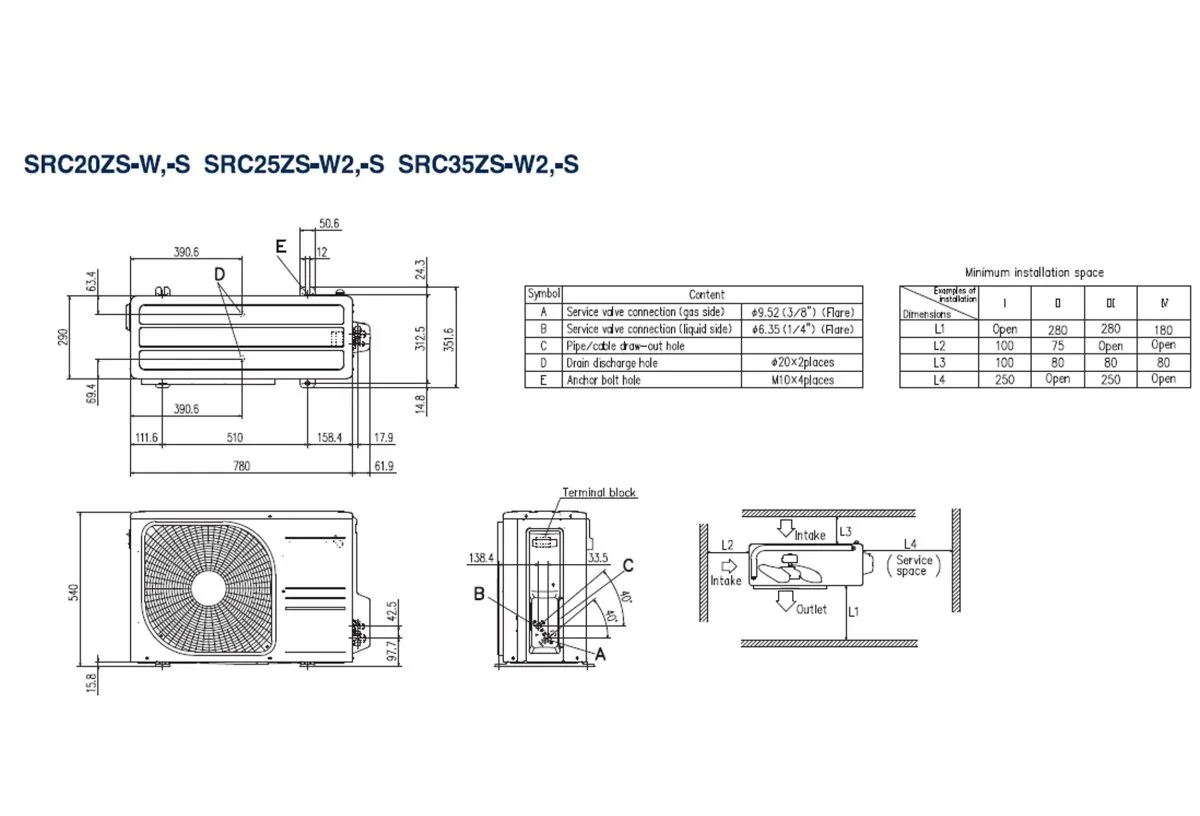 Schema tehnică SRF35ZS-W / SRC35ZS-W2