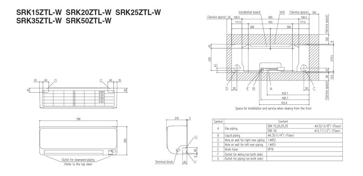 Schema tehnică SRK25ZTL-W / SRC25ZTL-W