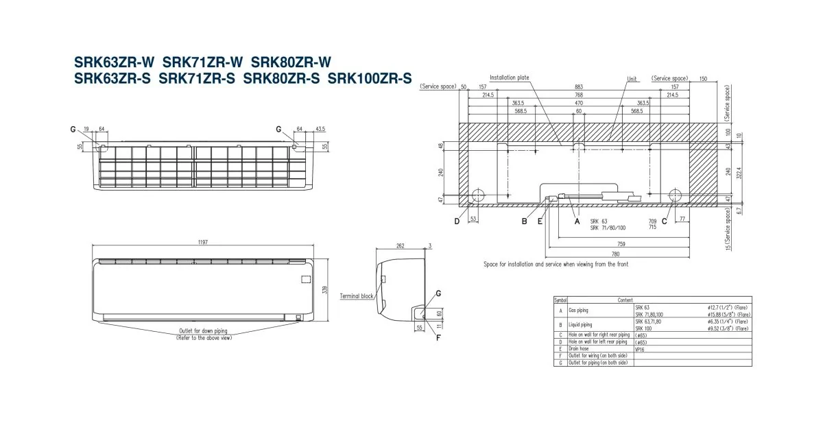 Schema tehnică SRK71ZR-W / SRC71ZR-W